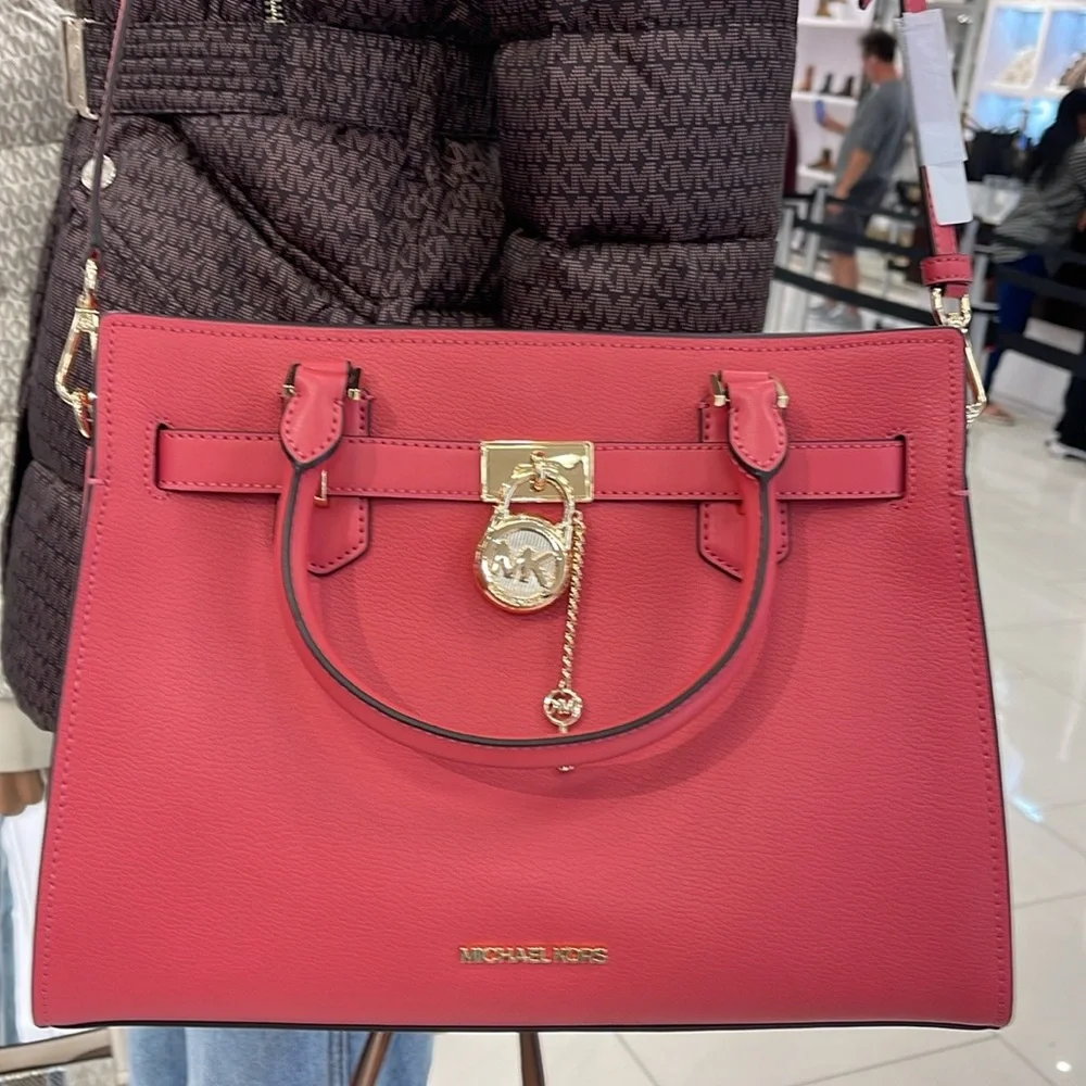 MICHAEL KORS HAMILTON MEDIUM SATCHEL 
 COLOR: LIGHT BERRY SHERBET 
NWT - Picture 7 of 16